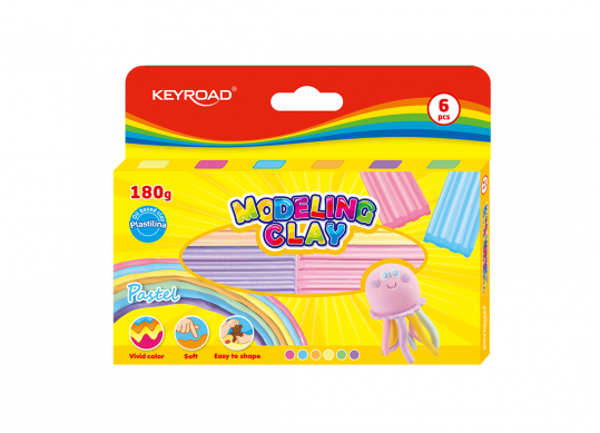 Plastilina Keyroad 6culori 180gr Pastel KR972525