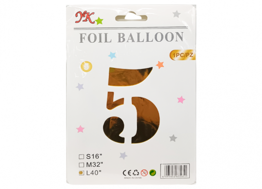 Balon folie Cifra 5 auriu 100cm 221911