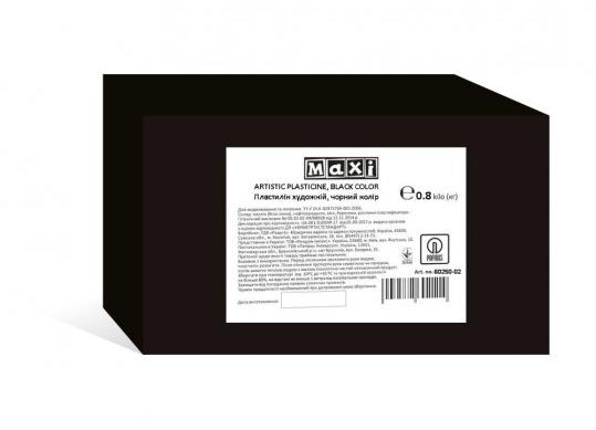 Plastilina p/u sculptura 800gr,negru Maxi MX60250-02