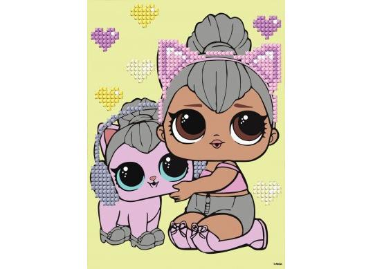 Tablou cu DIAMANTE 15x20cm LOL Surprise!Kitty Queen With Kitty AML1206