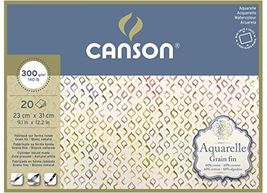 Hirtie bloc acuarela Canson 20 foi 23*31 300gr C400106437