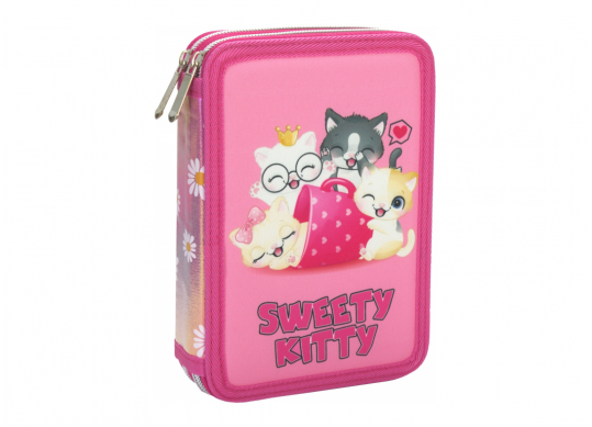 Penar 2 fermuare cu clapete Sweety kitty (roz) CF87281