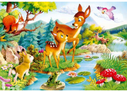 Tablou cu DIAMANTE 20x30 Animalele padurii (fara sasiu) GLB30360