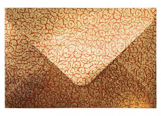 Plic C6 12x18cm 5buc rosu-auriu uzor ML48-4 216733