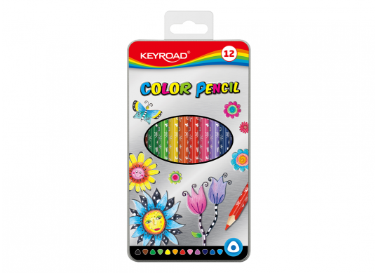 Creioane color Keyroad 12 culori metal KR971450